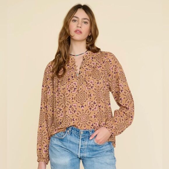 XIRENA BRYN TOP GOLDEN FLORA, Size S